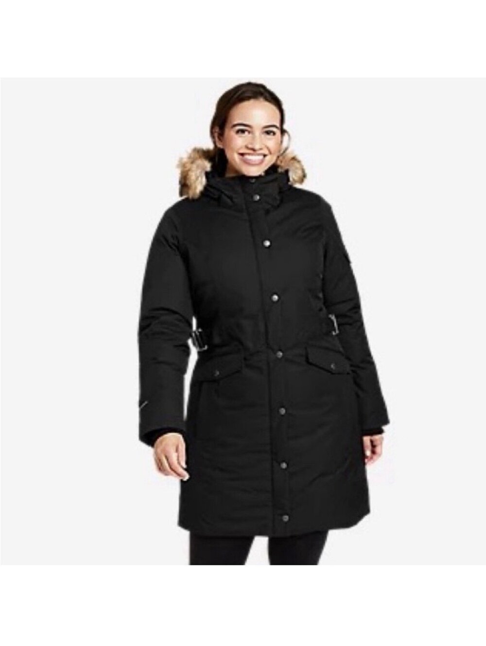 EDDIE BAUER WOMENS BLACK SUPERIOR III STADIUM COAT SIZE MEDIUM